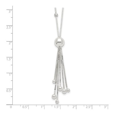 Sterling Silver Beaded Tassel Necklace – view 6