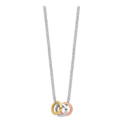 Sterling Silver 3-Circle Pendant Necklace – view 3