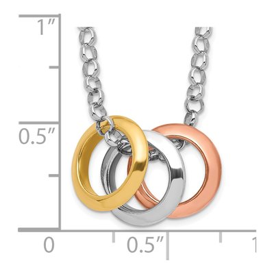 Sterling Silver 3-Circle Pendant Necklace – view 4