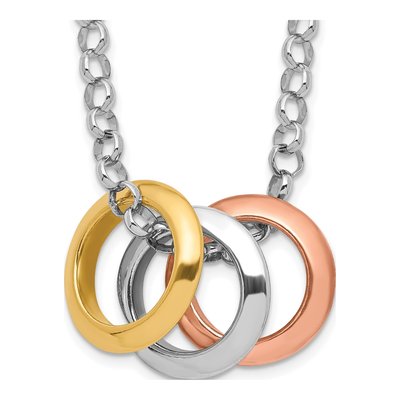 Sterling Silver 3-Circle Pendant Necklace