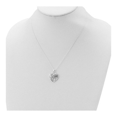 Sterling Silver Filigree Heart Pendant Necklace – view 5