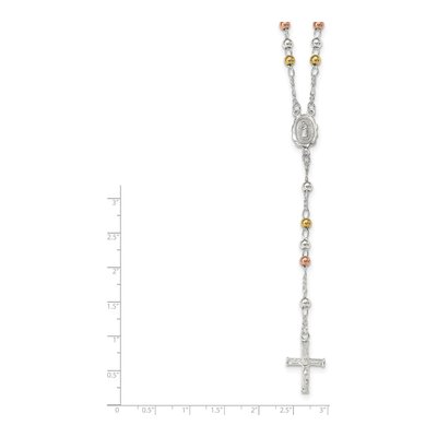Rose Gold-Plated Sterling Silver Rosary Necklace – view 3