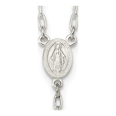 Sterling Silver Beaded Rosary Necklace – view 4