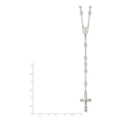 Sterling Silver Beaded Rosary Necklace – view 5
