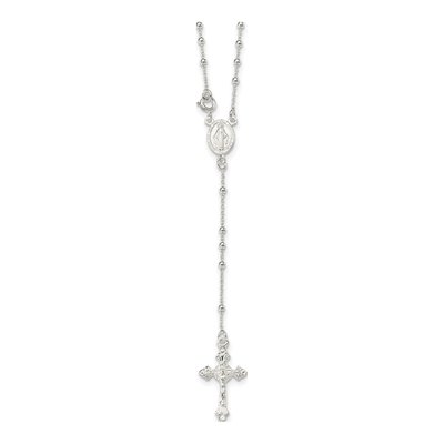 Sterling Silver Rosary Necklace