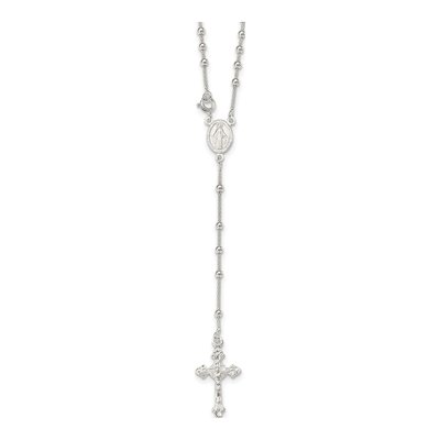 Sterling Silver Rosary Necklace
