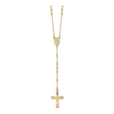 Gold-Plated Sterling Silver Rosary Necklace