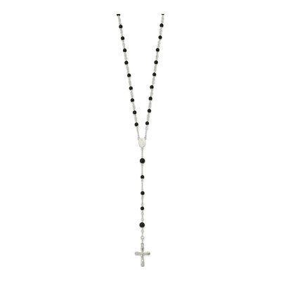 Sterling Silver Onyx Rosary Necklace – view 3