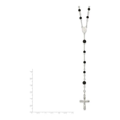 Sterling Silver Onyx Rosary Necklace – view 4