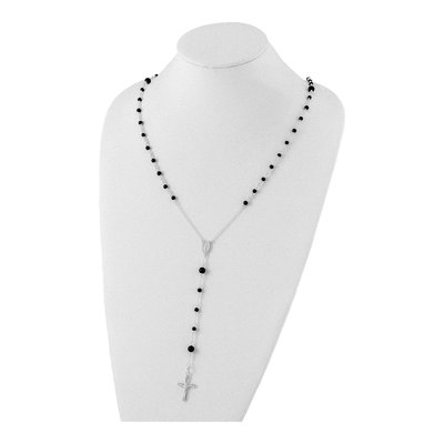 Sterling Silver Onyx Rosary Necklace – view 5