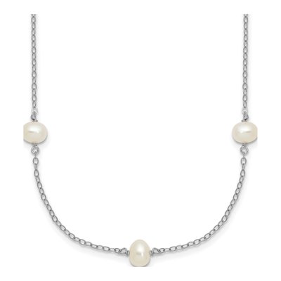 Sterling Silver Freshwater Cultured Pearl 9-Station Necklace