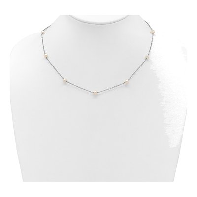 Sterling Silver Freshwater Cultured Pearl 9-Station Necklace – view 4