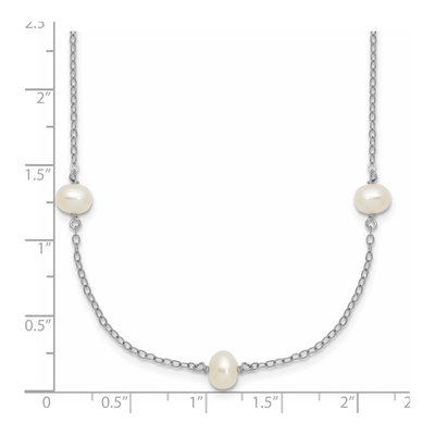 Sterling Silver Freshwater Cultured Pearl 9-Station Necklace – view 6