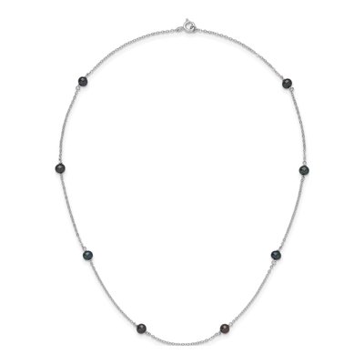 Sterling Silver Black Freshwater Cultured Pearl Necklace – view 5