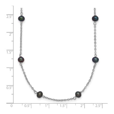 Sterling Silver Black Freshwater Cultured Pearl Necklace – view 6