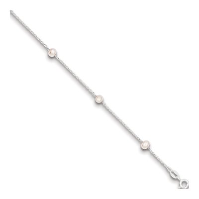 Sterling Silver Pink Freshwater Cultured Pearl Girls' Bracelet – view 3