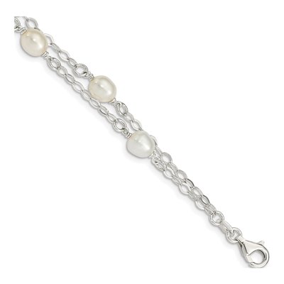 Sterling Silver Freshwater Cultured Pearl Bracelet