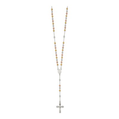 Sterling Silver Beaded Rosary Necklace – view 3