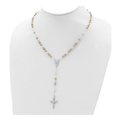Sterling Silver Beaded Rosary Necklace – view 5