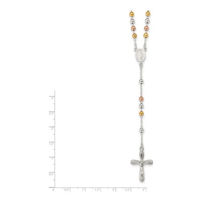 Sterling Silver Beaded Rosary Necklace – view 6