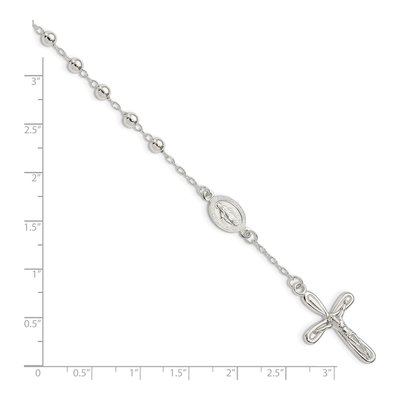 Sterling Silver Beaded Rosary Bracelet – view 4
