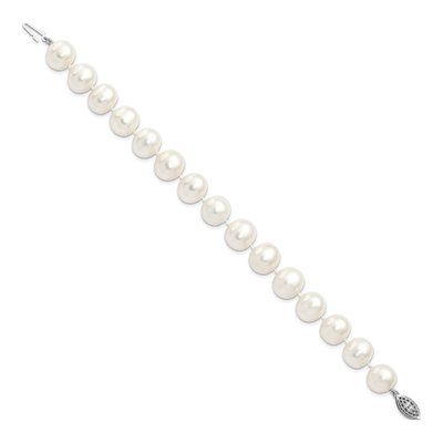 Sterling Silver Freshwater Cultured Pearl Near-Round Bracelet – view 2