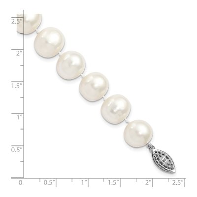 Sterling Silver Freshwater Cultured Pearl Near-Round Bracelet – view 4