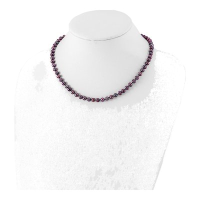 Sterling Silver Black Freshwater Cultured Pearl Necklace – view 2