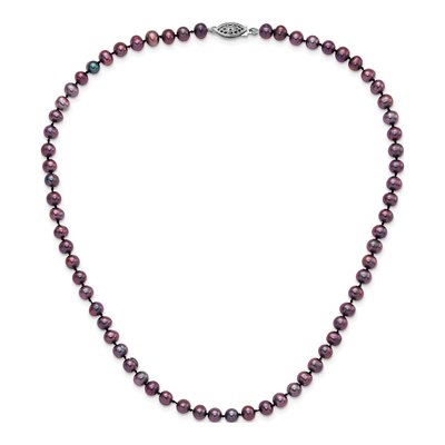 Sterling Silver Black Freshwater Cultured Pearl Necklace – view 3