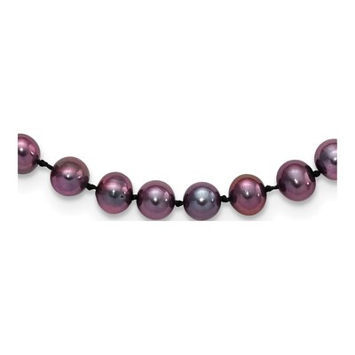 Sterling Silver Black Freshwater Cultured Pearl Necklace