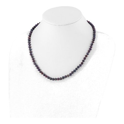 Sterling Silver Black Freshwater Cultured Pearl Necklace – view 2