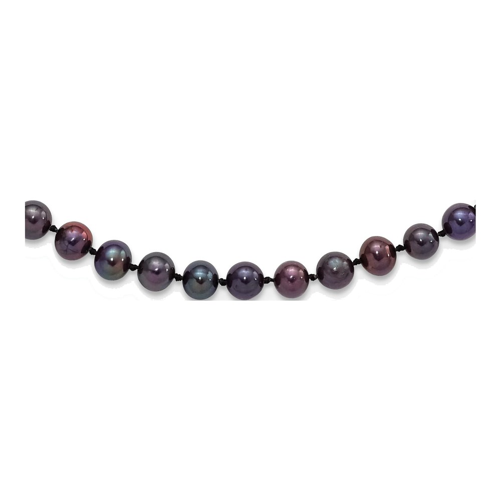 Sterling Silver Black Freshwater Pearl Necklace 20"