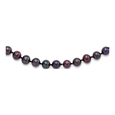 Sterling Silver Black Freshwater Cultured Pearl Necklace
