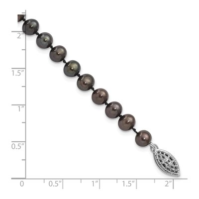 Sterling Silver Black Freshwater Cultured Pearl Bracelet – view 4