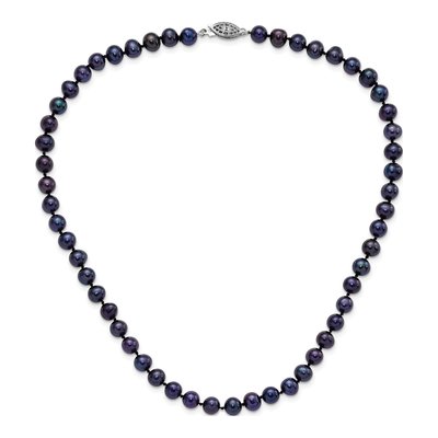 Sterling Silver Black Freshwater Cultured Pearl Necklace – view 4