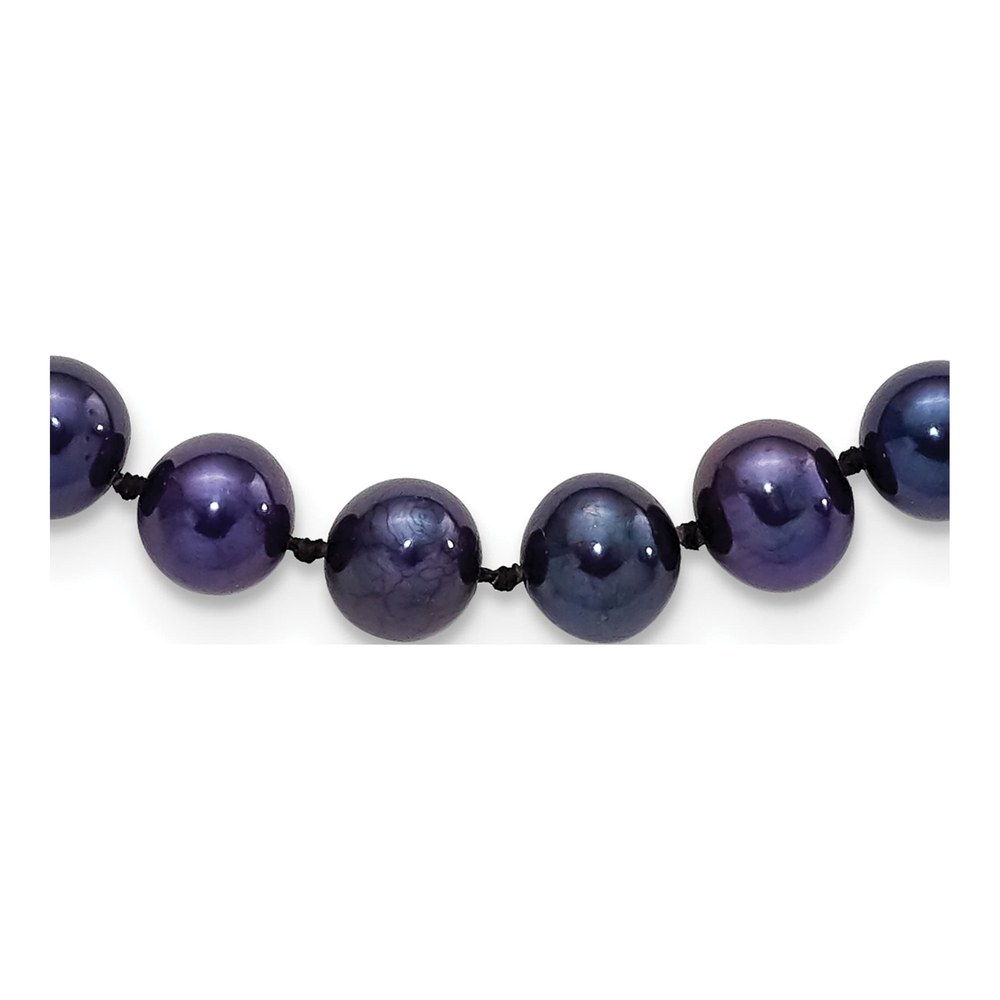 Sterling Silver Black Freshwater Cultured Pearl Necklace
