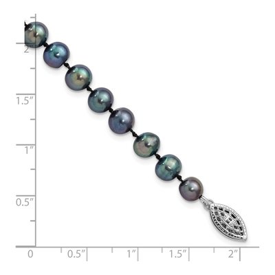 Sterling Silver Black Freshwater Cultured Pearl Bracelet – view 4