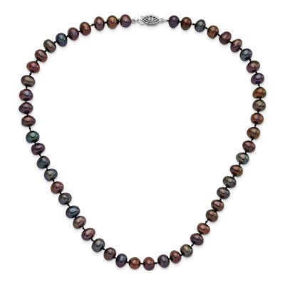 Sterling Silver Black Freshwater Cultured Pearl Necklace – view 3