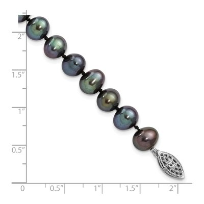 Sterling Silver Black Freshwater Cultured Pearl Bracelet – view 4