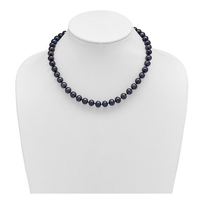 Sterling Silver Black Freshwater Cultured Pearl Necklace – view 4
