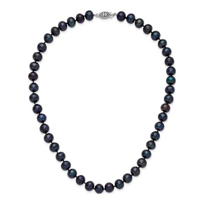 Sterling Silver Black Freshwater Cultured Pearl Necklace – view 5