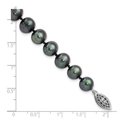 Sterling Silver Black Freshwater Cultured Pearl Bracelet – view 4