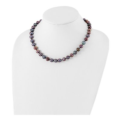 Sterling Silver Black Freshwater Cultured Pearl Necklace – view 3