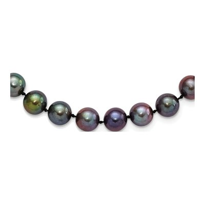 Sterling Silver Black Freshwater Cultured Pearl Necklace