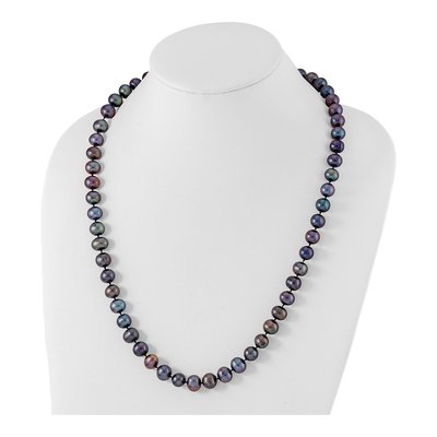 Sterling Silver Black Freshwater Cultured Pearl Necklace – view 3