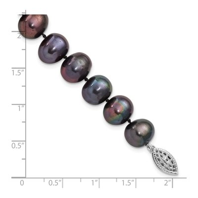 Sterling Silver Black Freshwater Cultured Pearl Bracelet – view 4