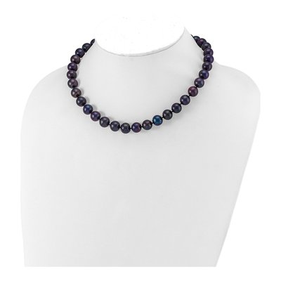 Sterling Silver Black Freshwater Cultured Pearl Necklace – view 4