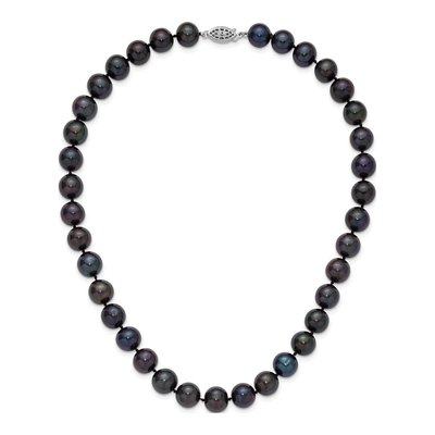Sterling Silver Black Freshwater Cultured Pearl Necklace – view 5