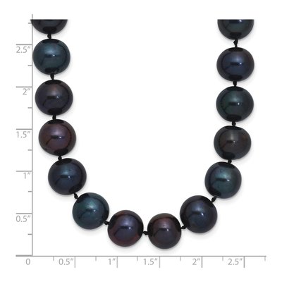 Sterling Silver Black Freshwater Cultured Pearl Necklace – view 6