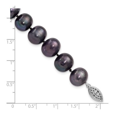 Sterling Silver Black Freshwater Cultured Pearl Bracelet – view 4